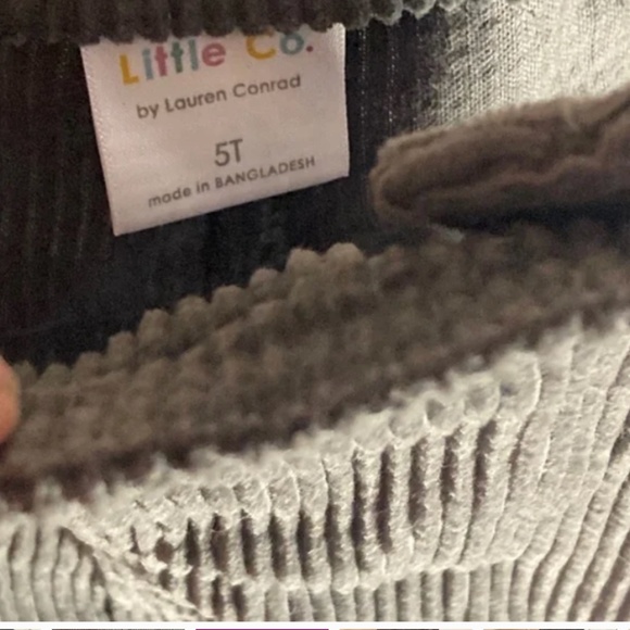 LITTLE CO. by Lauren Conrad Gray Green Corduroy Overalls 5 Boy Girl - Picture 5 of 8